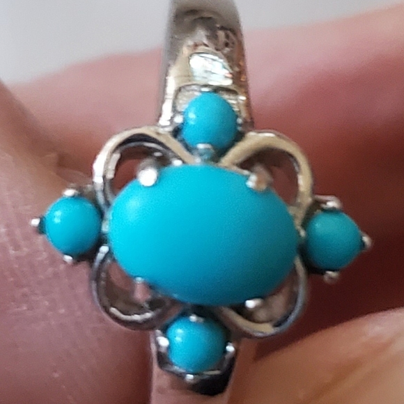 Sz. 7 Turquoise 925 Ring - Picture 5 of 5